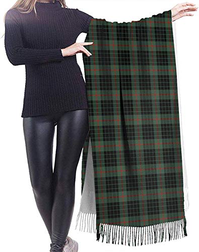 JJsister Bufandas de Mujer,Bufanda Chales para Mujer, Winter Warm Wrap Shawl Clan Henderson Bright Green Scottish Tartan Print Scarves Blanket Scarf For Women Men