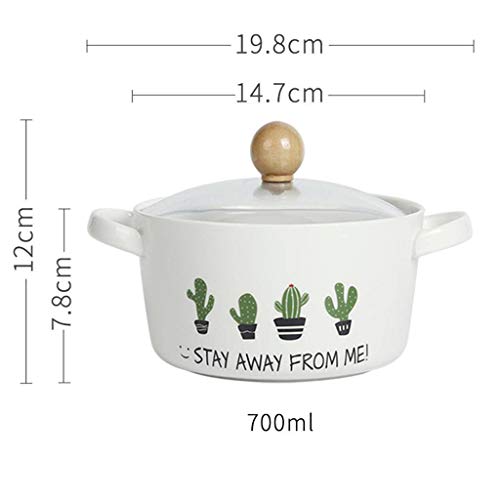 JLWM 700ML Tazones De Consomé Tazón para Sopa con Asa con Miembro Doble Oreja Estilo Japonés Hogar Ceramica-A