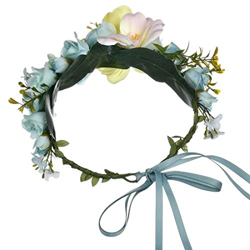 JMITHA Diadema Corona Floral de flor Guirnalda Floral corona Bandas Novia Corona Boda Para La Cabeza Casco (HuaHuan-02)