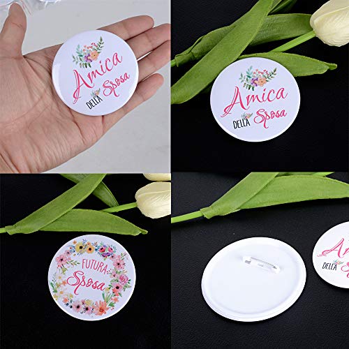 JNCH Broches Personalizables Broches Futura Sposa Kit de Broche + 11"Amica Della Sposa Insignias para Despedida de Soltera Diversión para Novias Matrimoniales Boda