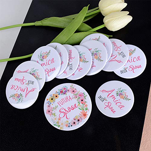 JNCH Broches Personalizables Broches Futura Sposa Kit de Broche + 11"Amica Della Sposa Insignias para Despedida de Soltera Diversión para Novias Matrimoniales Boda