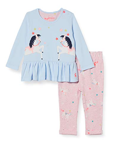 Joules Olivia Conjunto de Playeras para bebés y niños pequeños, Blue Unicorn, 6-9m