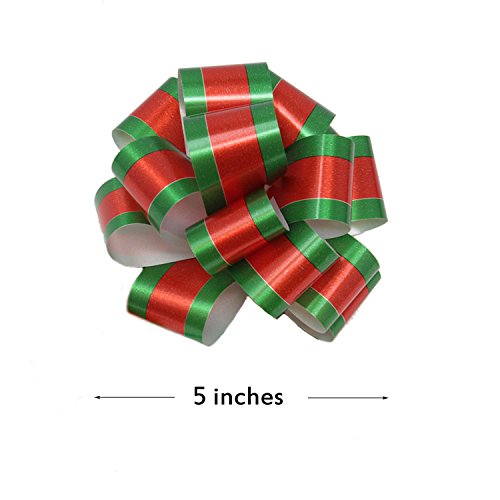 JOYIN 24 pcs Lazos de Cinta Ribbons Suministros para Envolver Regalos Navidad decoración de Botellas de Vino(12.7 cm)