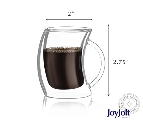 JoyJolt Caleo Collection - Juego de 2 vasos térmicos de doble pared (2 unidades, 60 ml)