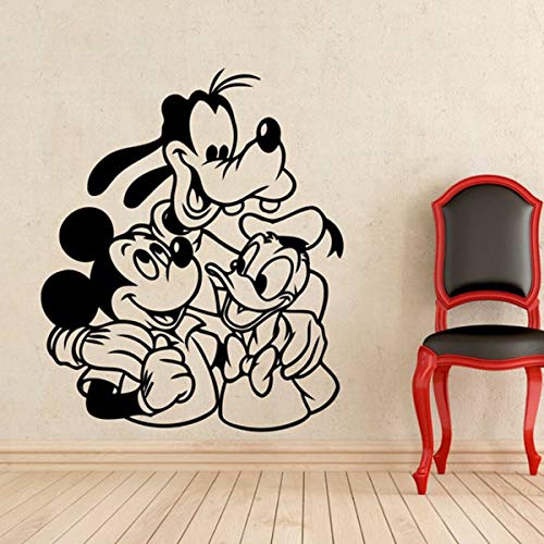 jtxqe Mouse Goofy Duck DIY Cartoon Kids Girl Boy Room Decal Vinilos De Cocina Nombre Personalizado Personalizado Etiqueta De La Pared para La Decoración De La Pared del Hogar 50x42cm