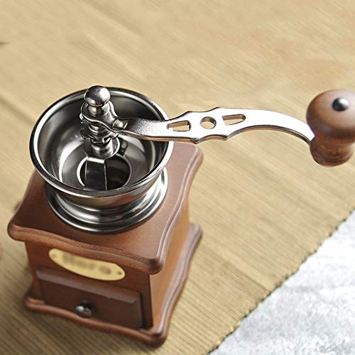 JU FU Café Hecho a Mano Máquina de café Manual, Molinillo Manual de Madera Suelta, molido casero de Granos de café, Molino pequeño, Mango Largo, 15 cm @@