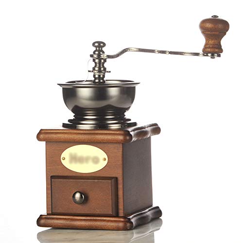 JU FU Café Hecho a Mano Máquina de café Manual, Molinillo Manual de Madera Suelta, molido casero de Granos de café, Molino pequeño, Mango Largo, 15 cm @@