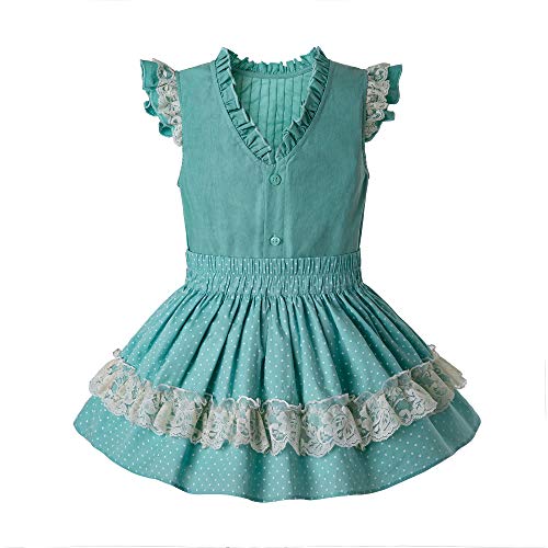 Ju petitpop Lajinirr Vestido de Verano de Menta para niñas，2 años