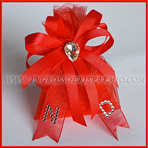 Juego 24 saquitos Bomboniere para Confetti laurea Rojo originales y personalizables Online