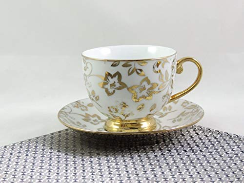 Juego de 15 piezas de porcelana para café, color dorado