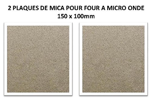 Juego de 2 placas de mica para horno de micro onda – 150 x 100 mm- origen Francia – Alto rendimiento.