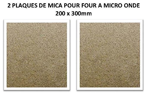 Juego de 2 placas de mica para horno de micro onda – 200 x 300 mm- origen Francia – Alto rendimiento.