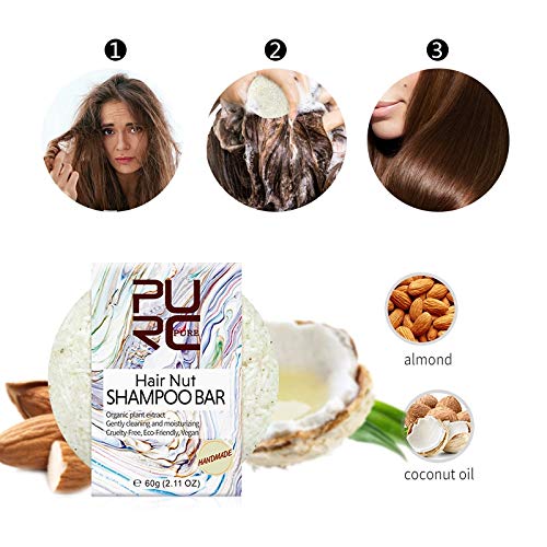 Juego De 3 Piezas De Reproductores De Jabón De Nueces De Champú Para El Cabello Hecho A Mano 5% Y Queratina Brasileña Para Alisar El Cabello Con Suavidad