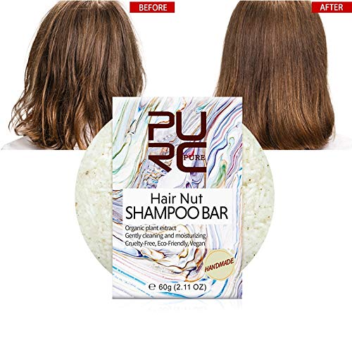 Juego De 3 Piezas De Reproductores De Jabón De Nueces De Champú Para El Cabello Hecho A Mano 5% Y Queratina Brasileña Para Alisar El Cabello Con Suavidad