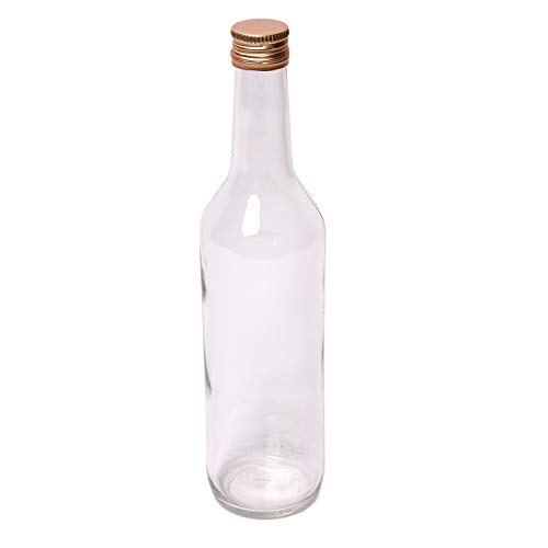 Juego de 6 botellas de cristal de 500 ml (0,5 L) con tapón de rosca, 6 unidades en el juego de alta calidad, zumo, leche, vinagre, aceite, licor o licor