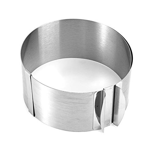 Juego de anillos de mousse ajustable, molde redondo para pasteles, herramienta de decoración de pastelería retráctil de acero inoxidable resistente, para utensilios de cocina para hornear en casa