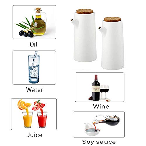 Juego De Botellas De Aceite De Cerámica, Dispensador Vinagre Aceite Botella Aceite Contenedor Aceite Cocina A Prueba Fugas Verter A Prueba Polvo, Bandeja Especias Salsa Cruet 400ml