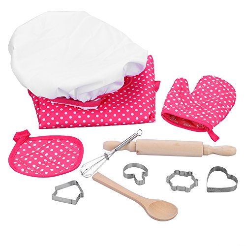 Juego de Chef Para Niños Niños Juego de Imaginación Para Cocinar Con Juegos de Rol de Niños Pequeños Juego de Roles Con delantal Para Niñas, Gorro de Cocinero y Otros Accesorios Regalo Para El Día