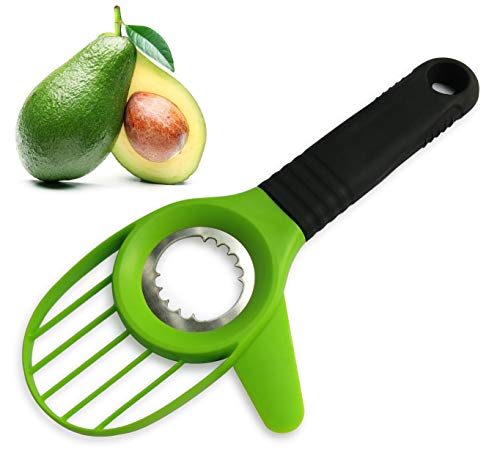 Jugetware - Cortador de aguacate 3 en 1, cuchillo de aguacate, pelador de aguacate y pelador con agarre antideslizante