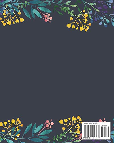 July 2019-June 2020 Academic Planner: Bluenavy Floral Cover, 12 Months July-June Calendar, Daily Weekly Monthly Planner 8" x 10"