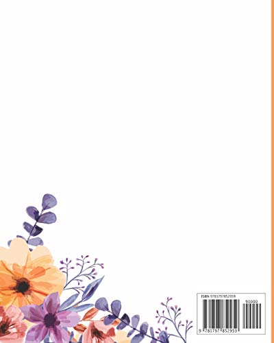 July 2019-June 2020 Academic Planner: Yellow Floral Cover, 12 Months July-June Calendar, Daily Weekly Monthly Planner 8" x 10"