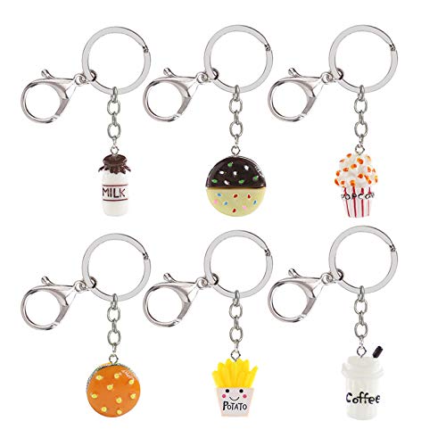 JUNGEN Llavero de Coche Llavero Kawaii Llavero de Comida de Dibujos Animados Colgante Llavero niña Llavero de Regalo para Cumpleaños Festival (Galletas)