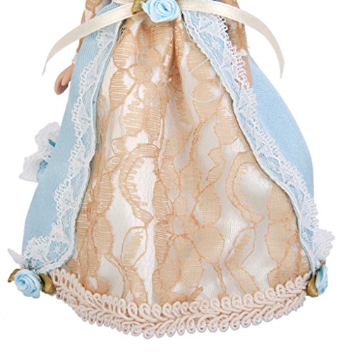 JVSISM Munecas Lindas de Porcelana Miniatura de casa de munecas Soporte del Sombrero Senora Victoriana en Vestido Munecas Clasicas Juego de aparentar