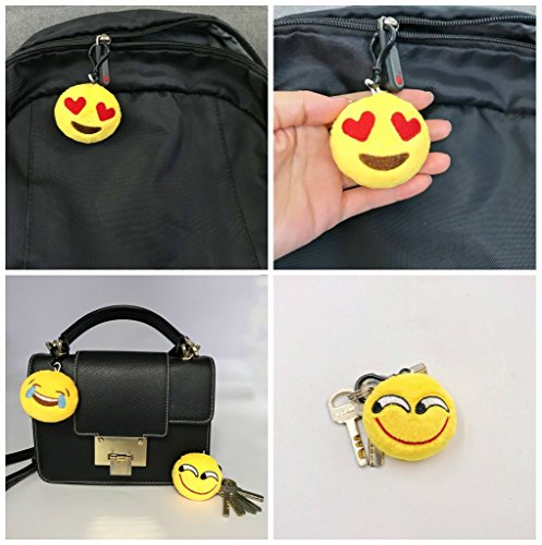 JZK 20 x Mini Juguete de Peluche Emoji Llavero emoticonos llaveros para niños y Adulto Regalo Fiesta de cumpleaños Navidad Fiesta Regalo de Relleno de Juguete