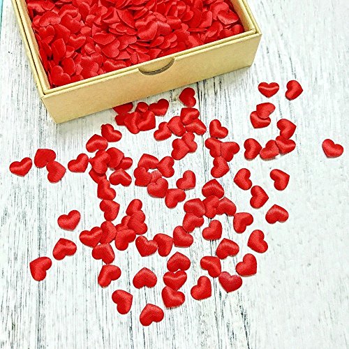 JZK 3000 pcs 13mm Confeti corazón Rojo Tela 3D decoración de Mesa Fiesta para Bodas Compromiso cumpleaños San valentín Bautizo Despedida de Soltera