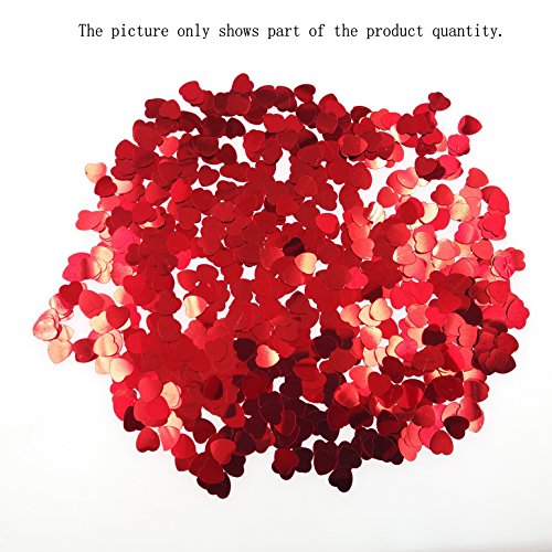 JZK 5000 pcs 1cm espumoso plástico Confeti corazón Rojo Decoracion Fiestas de Mesa para Bodas Compromiso cumpleaños San Valentín Bautizo