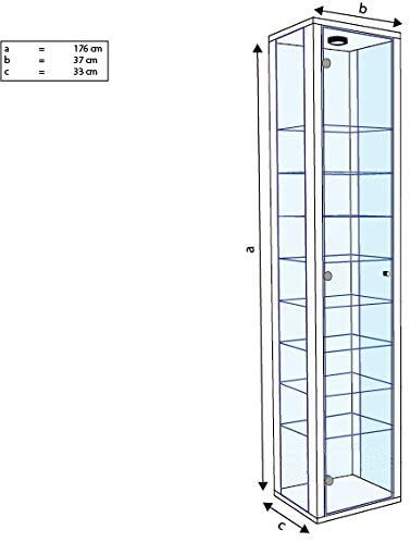 K-Möbel Extensión 4 x estantes de Vidrio Estante de Vidrio para la Vitrina con Dimensiones de Vitrina: Ancho: 37 cm/Profundidad: 33 cm