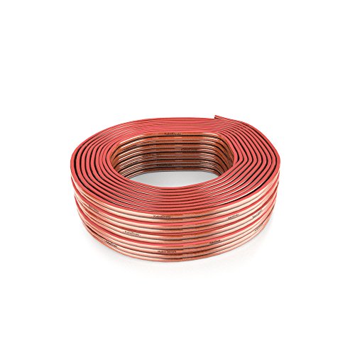 KabelDirekt 671 - Cable de Altavoces, 2x2.5 mm² (Cable de altavoz HiFi, de cobre libre oxigeno OFC, con indicación de polaridad), 30 m, PRO Series, Rojo Cobre