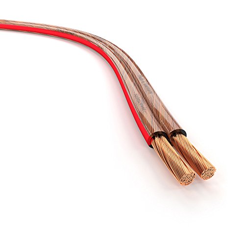 KabelDirekt 671 - Cable de Altavoces, 2x2.5 mm² (Cable de altavoz HiFi, de cobre libre oxigeno OFC, con indicación de polaridad), 30 m, PRO Series, Rojo Cobre