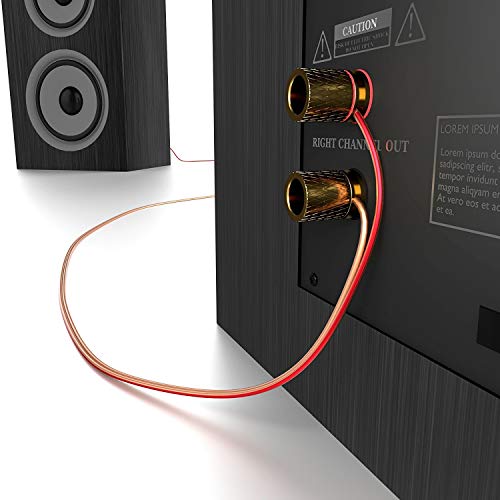 KabelDirekt 671 - Cable de Altavoces, 2x2.5 mm² (Cable de altavoz HiFi, de cobre libre oxigeno OFC, con indicación de polaridad), 30 m, PRO Series, Rojo Cobre