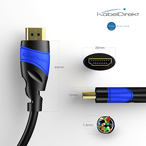 KabelDirekt TOP Series - Cable de Extensión HDMI, compatible con (HDMI 2.0a/b, 2.0, 1.4a, 4K Ultra HD, 3D, Full HD 1080p, HDR, ARC High Speed con Ethernet, PS4, XBOX, HDTV), 7.5 m