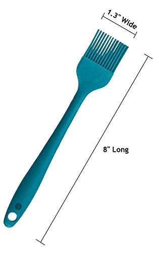 KAEHA SUN-43-02 Pasta de silicona Basting Grill Barbecue Brush Core y revestimiento sólido higiénico, Azul