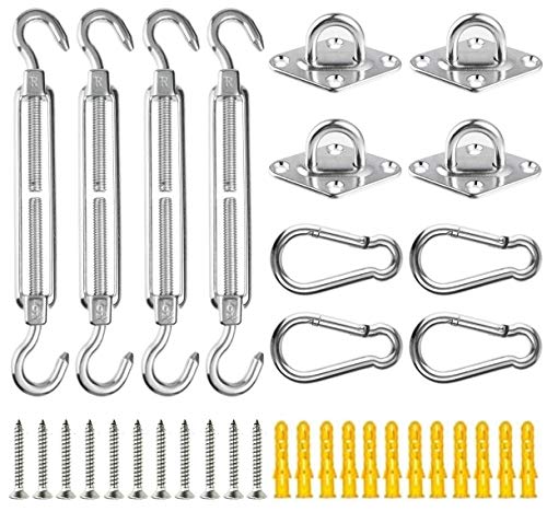 KAHEIGN Juego de Accesorios para Toldos M6, 28 Piezas Tarea Pesada Dom Vela de Sombra Acero Inoxidable Kit de Hardware para La Instalación de La Vela de La Sombra