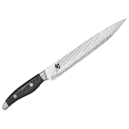 Kai Shun Nagare, 2 cuchillos japoneses de acero de damasco NDC-0702 (Santoku) + NDC-0704 (cuchillo jamonero ) + tabla de cortar XL hecha a mano de la pala VK: 819,- €