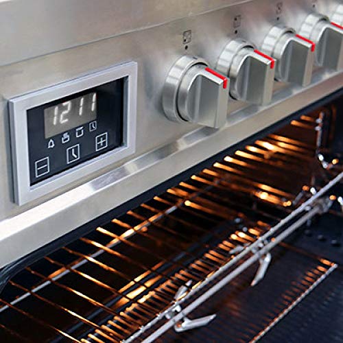 Kaiser HGE 93505 R 2019 - Cocina eléctrica de gas con placa de cocción de gas (90 cm, 115 L, 4,5 kW, horno eléctrico, 8 funciones, autolimpieza, pincho giratorio, gas natural, gas licuado)