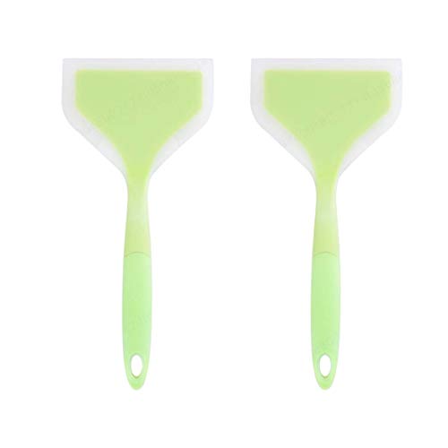 KANGIRU Antiadherente de Caucho de Silicona rasquetas de Cocina la Herramienta Gadget, espátulas de Silicona Ancha Turner Resistente al Calor Espátula - 2pcs Silicona Espátulas