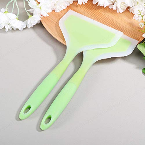 KANGIRU Antiadherente de Caucho de Silicona rasquetas de Cocina la Herramienta Gadget, espátulas de Silicona Ancha Turner Resistente al Calor Espátula - 2pcs Silicona Espátulas