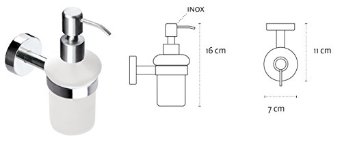 Kapitan Soporte Dispensador de jabón líquido, Acero inoxidable Pulido, 3M VHB Cinta Adhesiva Montaje en Pared, Fabricado en UE