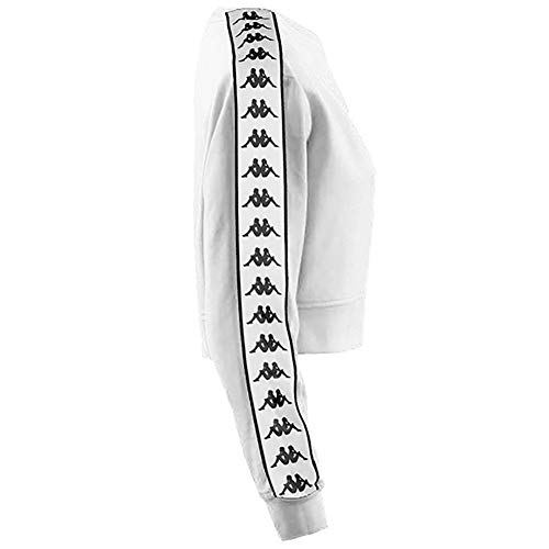 Kappa Ays Sudadera, Mujer, Blanco/Negro, XS