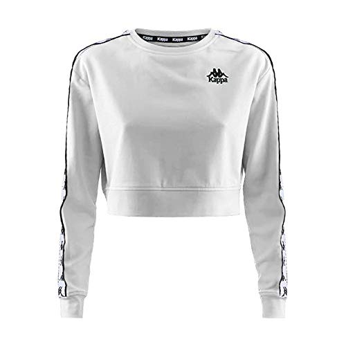 Kappa Ays Sudadera, Mujer, Blanco/Negro, XS