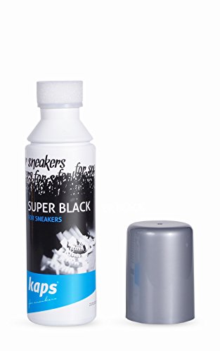 Kaps Tinte Restaurador Color Negro para Zapatillas de Deporte y Calzado Informal, Cuero y Textil, Super Black, 75 ml