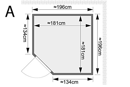 Karibu - Jarin para sauna (incluye estufa de 9 kW con control externo, sin corona, con moderna puerta de sauna