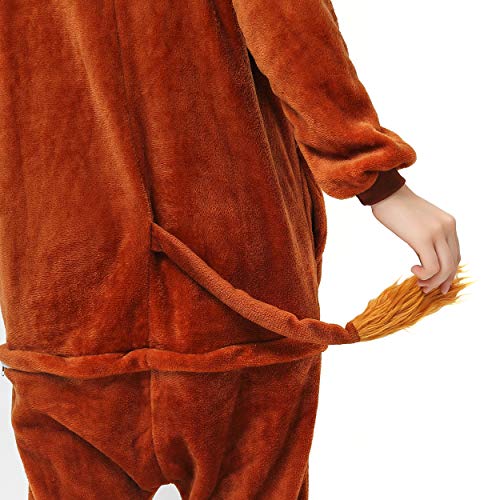 Katara- Pijamas Enteros Diferentes Animales y Tamaños, Adultos Unisex, Color león marrón Claro, Talla 175-185cm (1744)