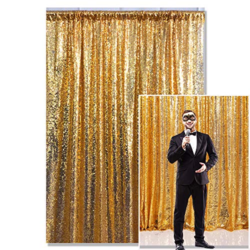 Kate Amarillo Dorado Fondo Fotografía Lentejuelas Photo Booth telón Fondo Lentejuelas Cortina Photo Booth Lentejuelas Tela Boda cumpleaños Christmas Decorations 4x7ft/1.25x2.2m