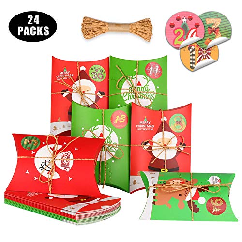 KATELUO 24 Piezas Cajas de Regalo,cajitas para Caramelos,cajitas Regalo comunion,Cajas para Galletas Adecuado para Navidad, Fiesta, decoración de Regalos.