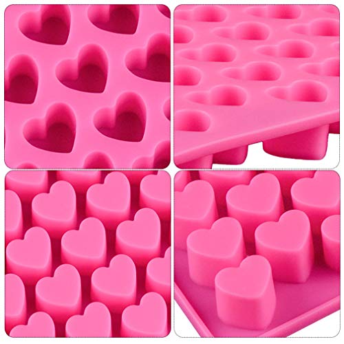 KBstore 2 Pack Moldes de Bombones de Silicona - Forma de Corazon Frijol Molde de Silicone para Chocolate/Caramelo de Café/Cubo de Hielo/Gelatina/Mini Jabon #3